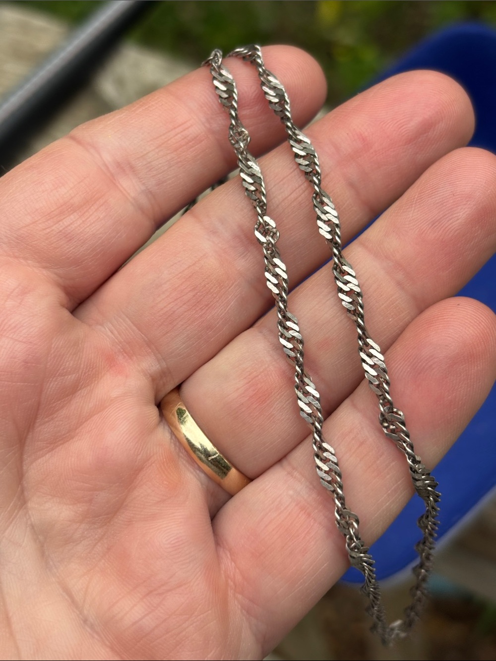 Sterling Silver Twisted Link Chain Necklace - Silver 925